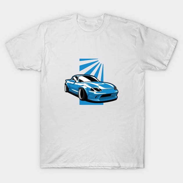 Blue MX5 Miata JDM T-Shirt by KaroCars